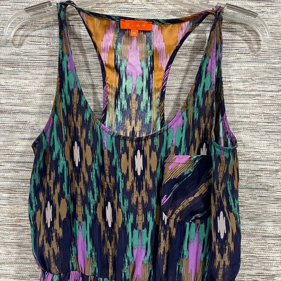 G.L.A.M. Racerback Dress – Medium – Bold Ikat Print, Rayon, Deep Pockets - Picture 4 of 8